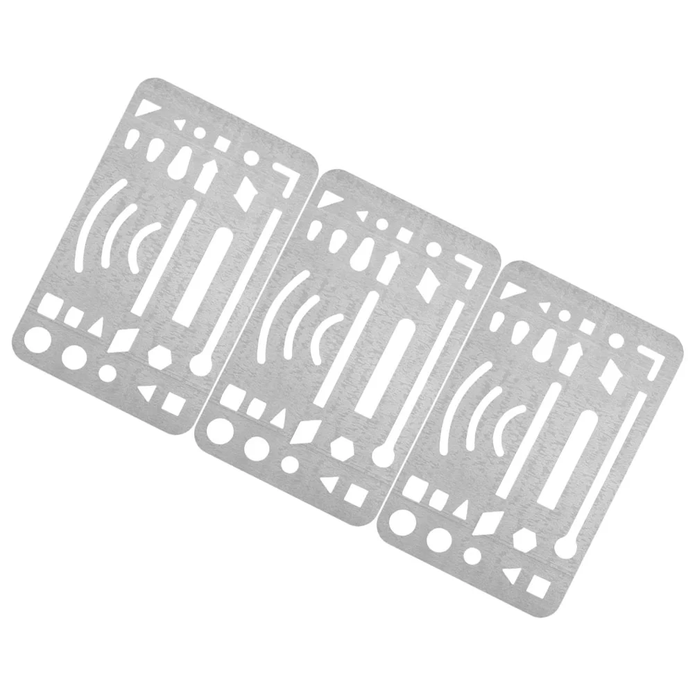 3 Pcs Stainless Steel Wipe Pictures Erasing Shield Template Portable Multipurpose