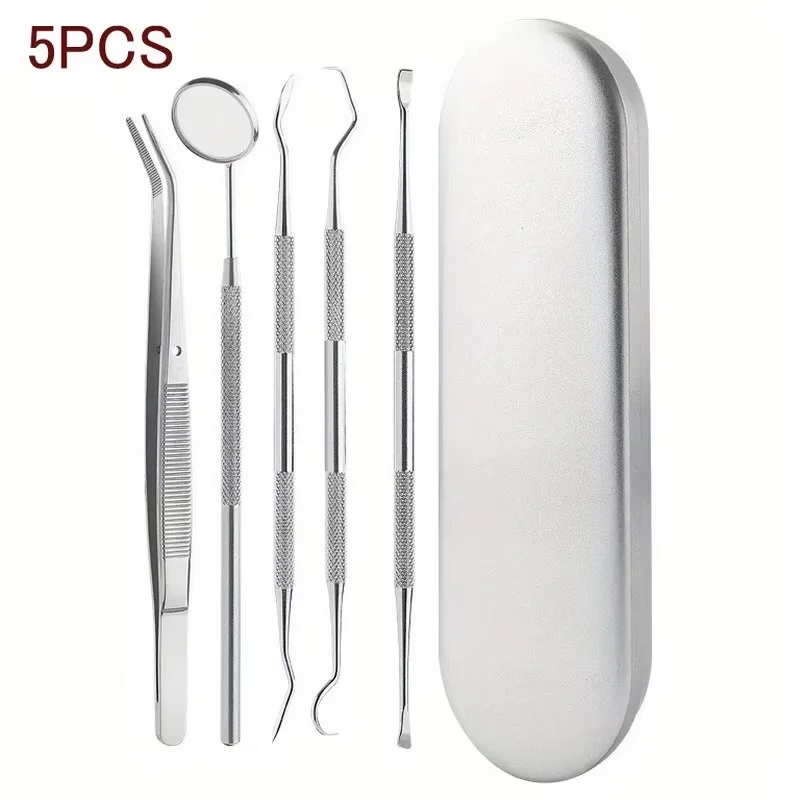 Dental Tool Set Dental Mirrors Oral Scope Tweezers 3pcs Stainless Steel Teeth Cleaning Tool Oral Dental Cleaning Kit Dentist 7