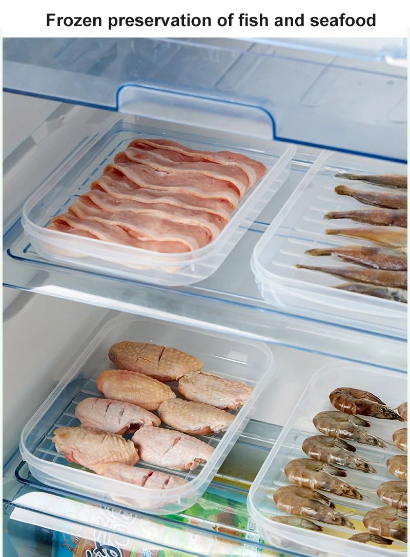 

1PC Kitchen Storage Box PE Soft Cover Refrigerator Fish Meat Storage Case Fridge Protect Vegetables Container Organizer Storage