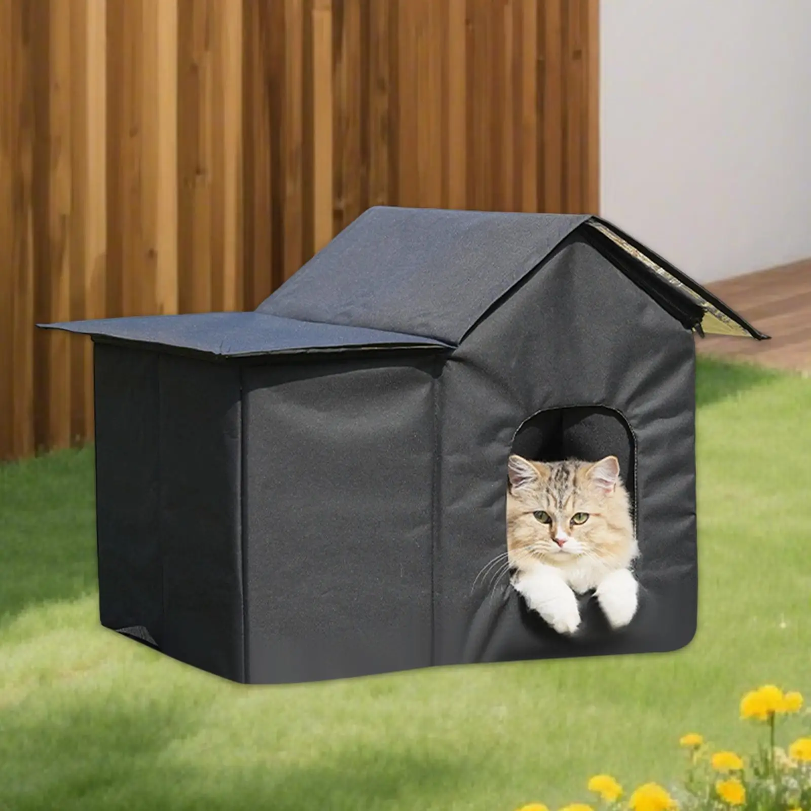 Outdoor Cats House Versatile Rainproof Kitten Enclosure Oxford Cloth Warm Waterproof Home for Street Cats