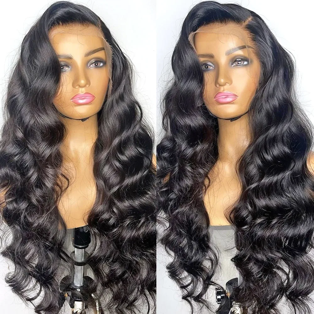 

30 Inch Transparent Loose Deep Wave Frontal Wig Body Wave Human Hair Front Wigs Pre Pluck Loose Water Wavy Lace Closure Wig 180%