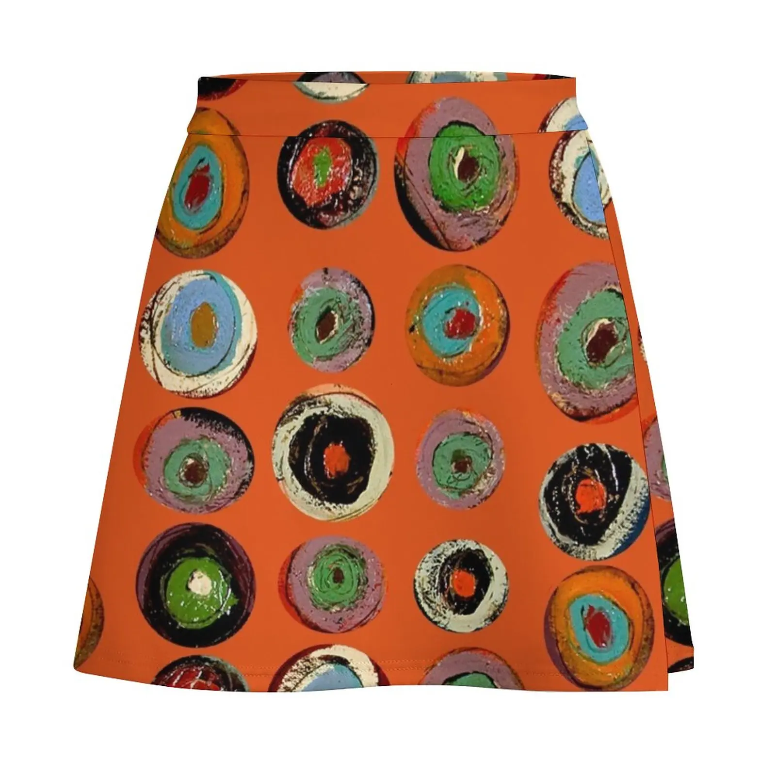 Ordered Spirals: Tangerine Mini Skirt Women skirt dress