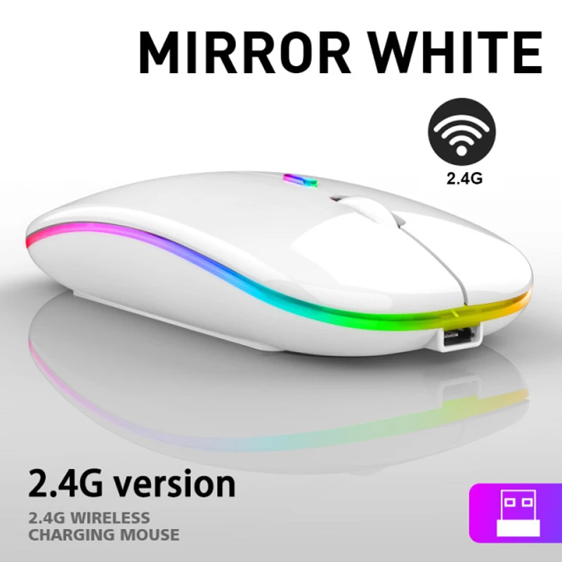 silent wireless mouse GTWIN  RGB Bluetooth Mouse Rechargeable Wireless Mouse for Laptop iPad Macbook Computer Silent Mause LED Backlit Ergonomic Mice wireless laptop mouse Mice