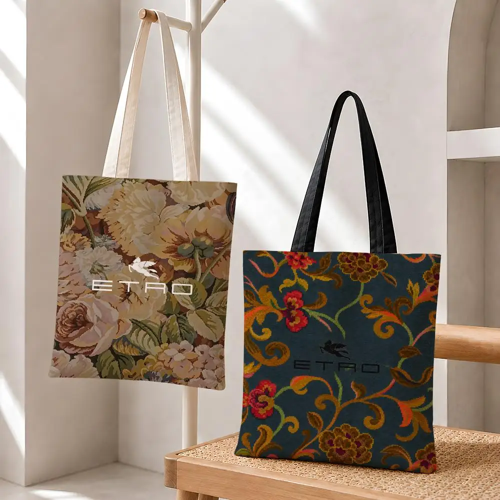 Eco-Friendly Cotton Canvas Tote Bag - Reusable Large Capacity Fashion Storage Bag