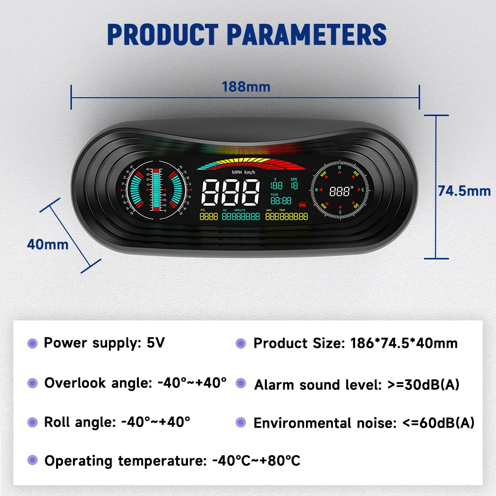 ANCEL P18  ÷, GPS ڵ ӵ HUD ÷, OBD2 GPS ð,  ,  ڵ ׼
