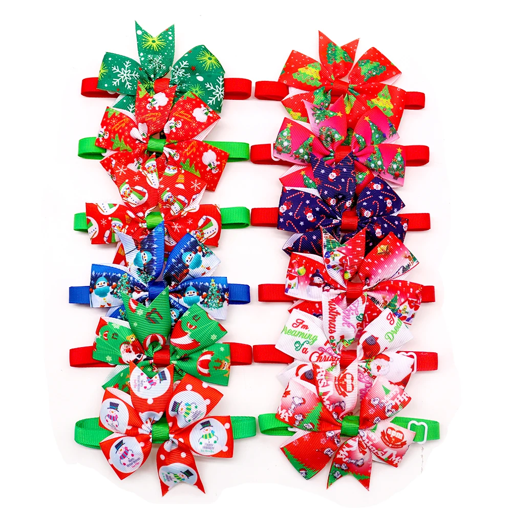 Pet Dogs Bowtie Collar Christmas Dog Bow Tie Grooming Decoration