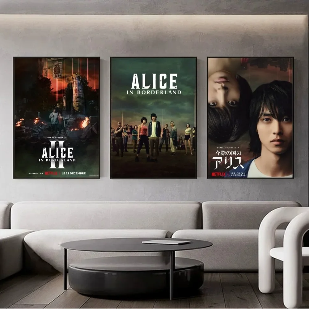 Tv A-Alice In Borderland Season Poster Fai Da Te Vintage Movie Poster Wall Art Painting Study Stickers Small Szie Wall Painting