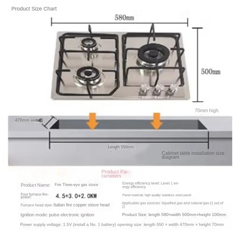 Cocina a gas 6 Hornillas Hondas, Plancha Gratinador y Horno – Metal Supreme