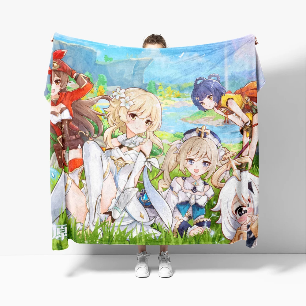 genshin impact blankets soft flannel blankets breathable super warm bedding and travel blankets anime blankets customizable