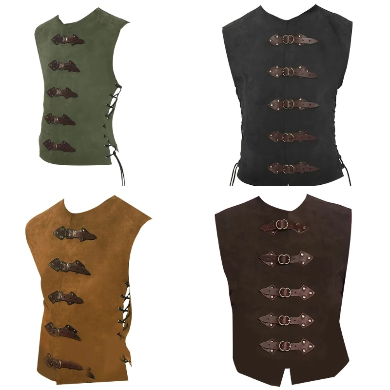 

Men Cosplay Vest Medieval Cosplay Vest Medieval Costume for Halloween Party Role Play Stage Performances