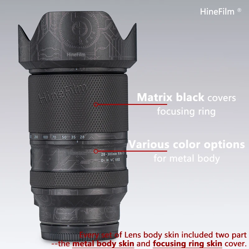 탐론용 Hinefilm 스킨, 28-300 E 렌즈 스티커, 28300 렌즈 스킨 보호대, 28-300mm F/4-7.1 렌즈 랩 커버 스킨, 28 300
