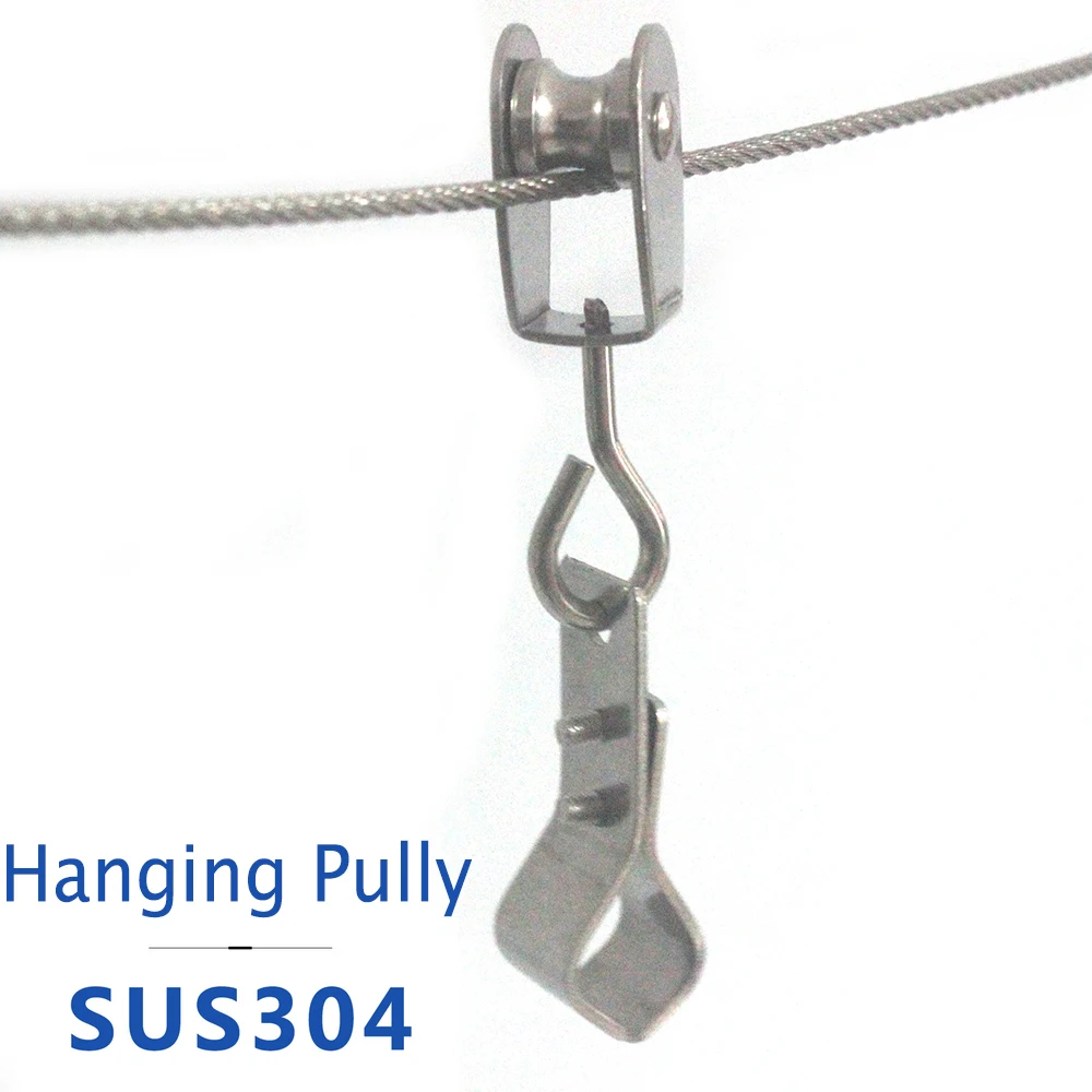 Sun Shade Hardware Kit 10Pcs NEW Stainless Steel Pulley With Clips for Outdoor Pergolas Wave Shade Pipe Clips Corrosion Resistance