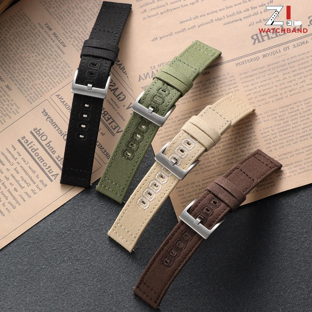 Versatile Quick Release Nylon Canvas Watch Strap