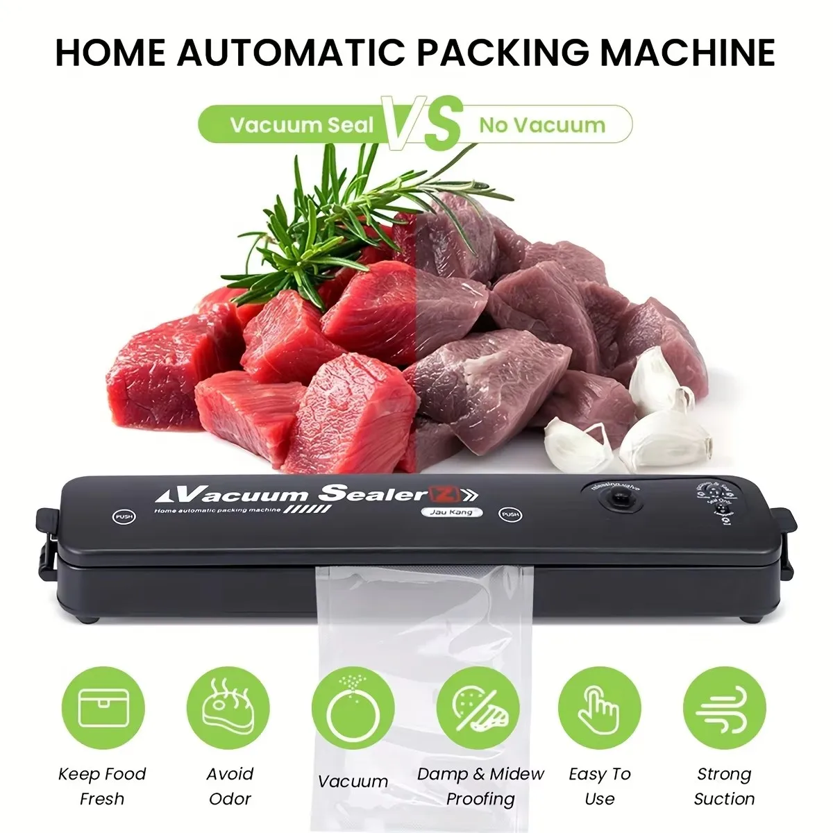 Kitchen Home Vacuum Sealer Food Preservation Plastic Bags Sealer Packaging Machine Automatic Sealing Machine Kitchen Gadgets 3