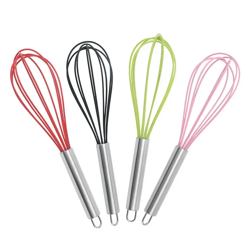 Kitchen Silicone Whisk Non-Slip Egg Beater Milk Frother Kitchen Utensil 26x6cm Silicone Egg Beater Tool Easy To Clean Milk Frother Egg Beater