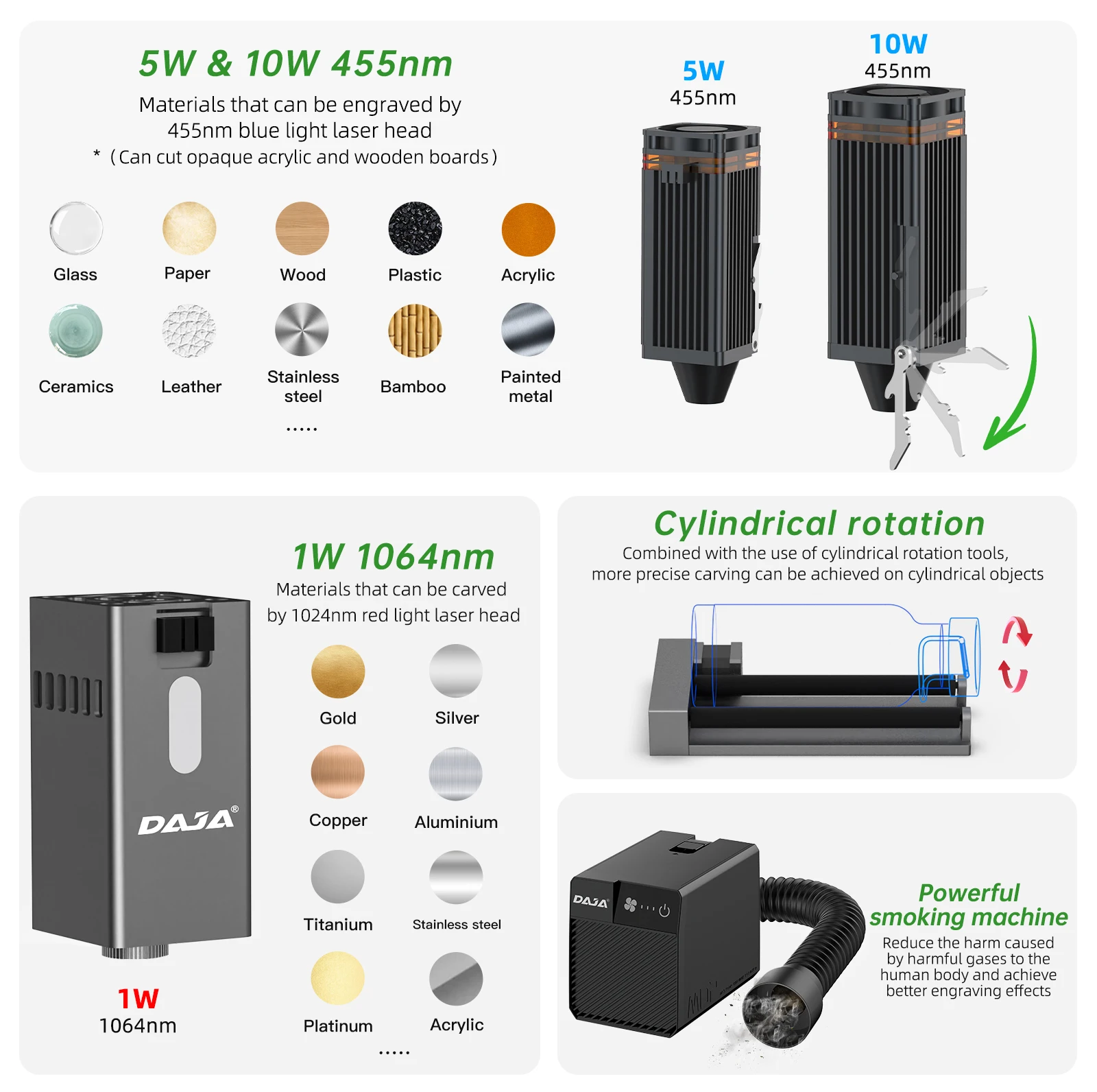 DAJA V1 Portable Mini Laser Engraving Machine for Business Shop Home Factory Engrave Metal Wood Acrylic Glass Leather Plastic