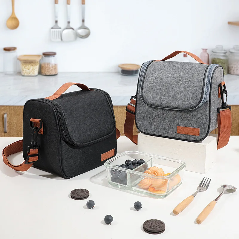 Insulated Reusable Thermal Cooler Tote with Shoulder Strap - Leakproof Lunch Bag
