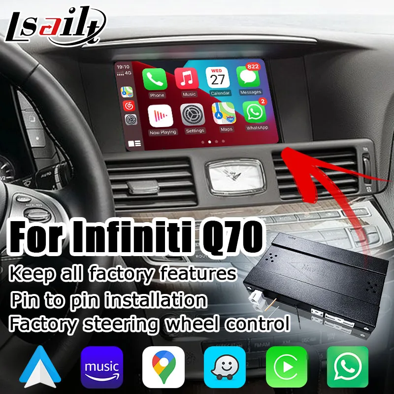 

Wireless CP AA Interface Box for Infiniti Q70 Y51 InTouch Compatible Nissan Fuga Cima Skyline by Lsailt