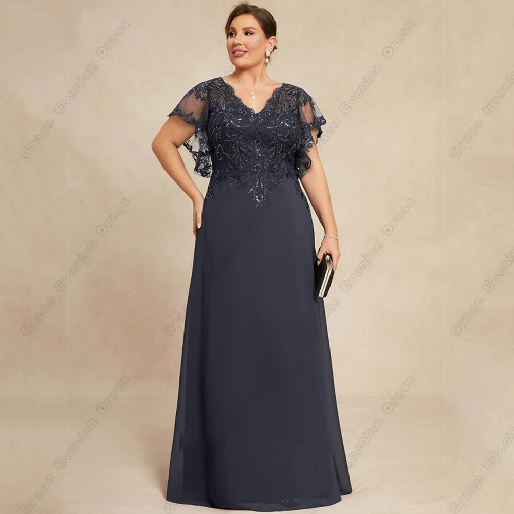 Mother of Bride Dresses Strapless Plus Size For Women Beach Chiffon Wedding Party Dresses Lace Robe De Soir&eacute;e