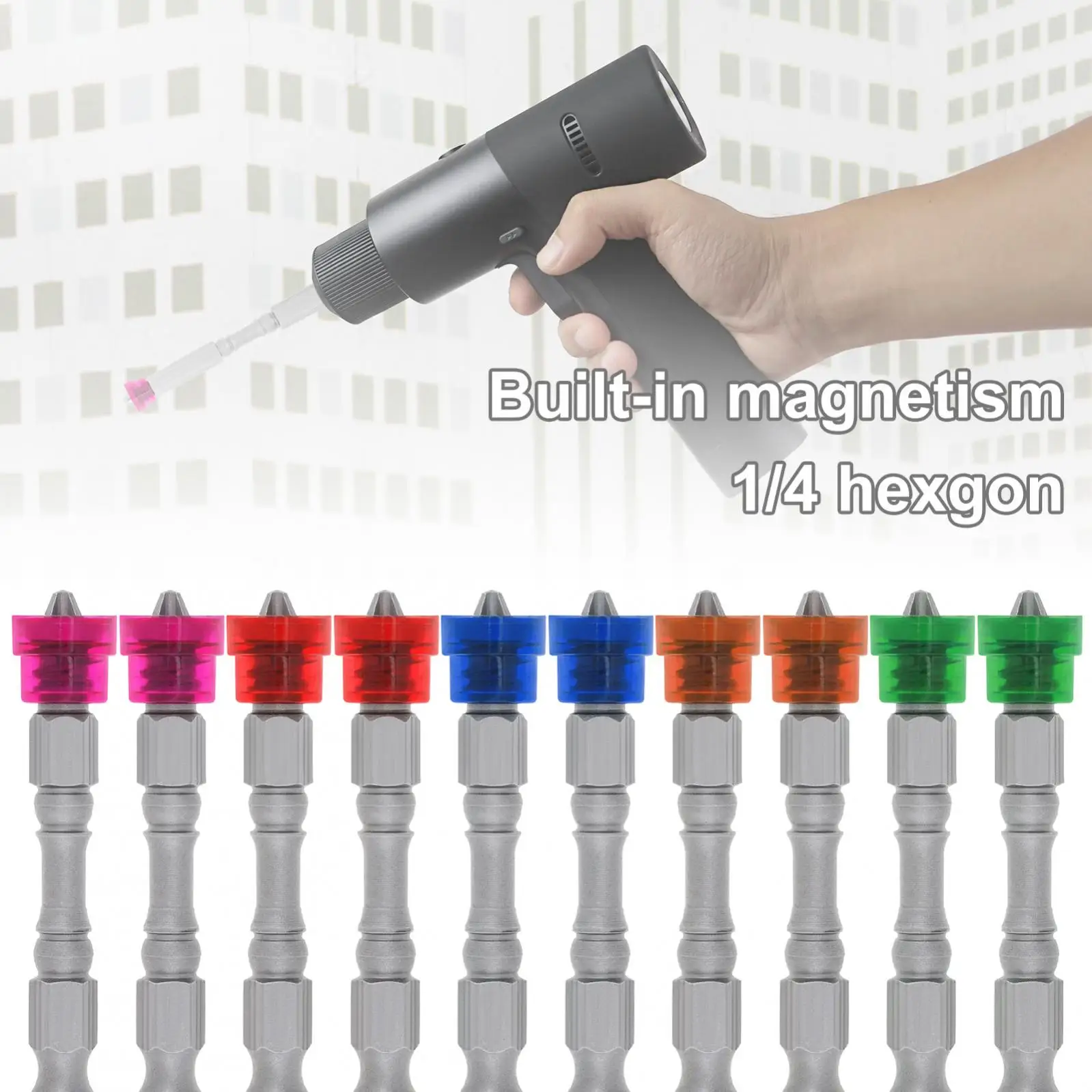 마그네틱 PH2 필립스 헤드 스크루드라이버 비트, 육각 생크 깊이 정지 나사 드라이버, 육각 생크 건식 벽체 나사 세터 비트, 1/4 인치, 10 개