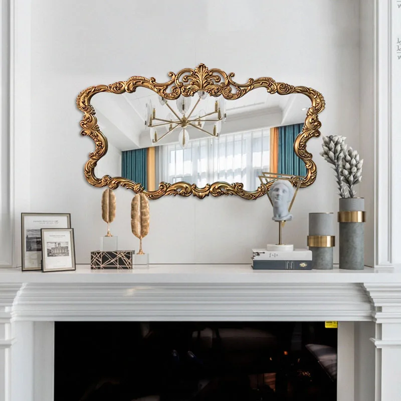 

Design Bathroom Mirror Nordic Rose Gold Vintage Hallway Mirror Portable Hairdressing Espejos De Pared Para Dormitorio Home Decor