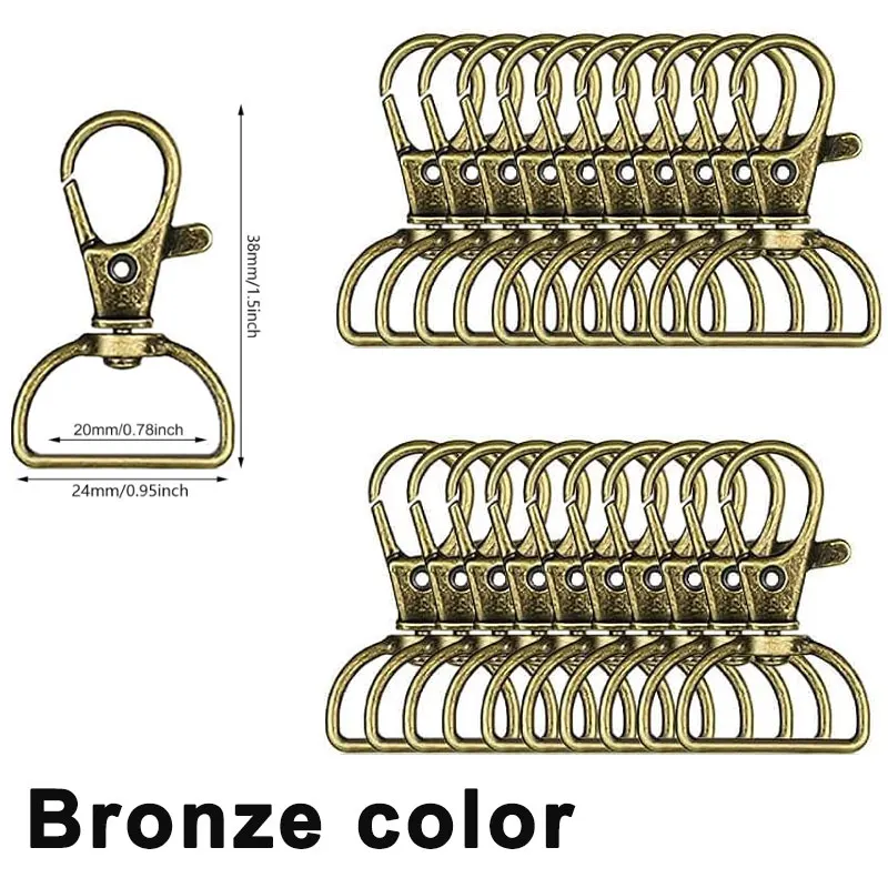 Multipack Swivel Clasps - Metal Lobster Claw Hooks for Crafts and DIY Projects