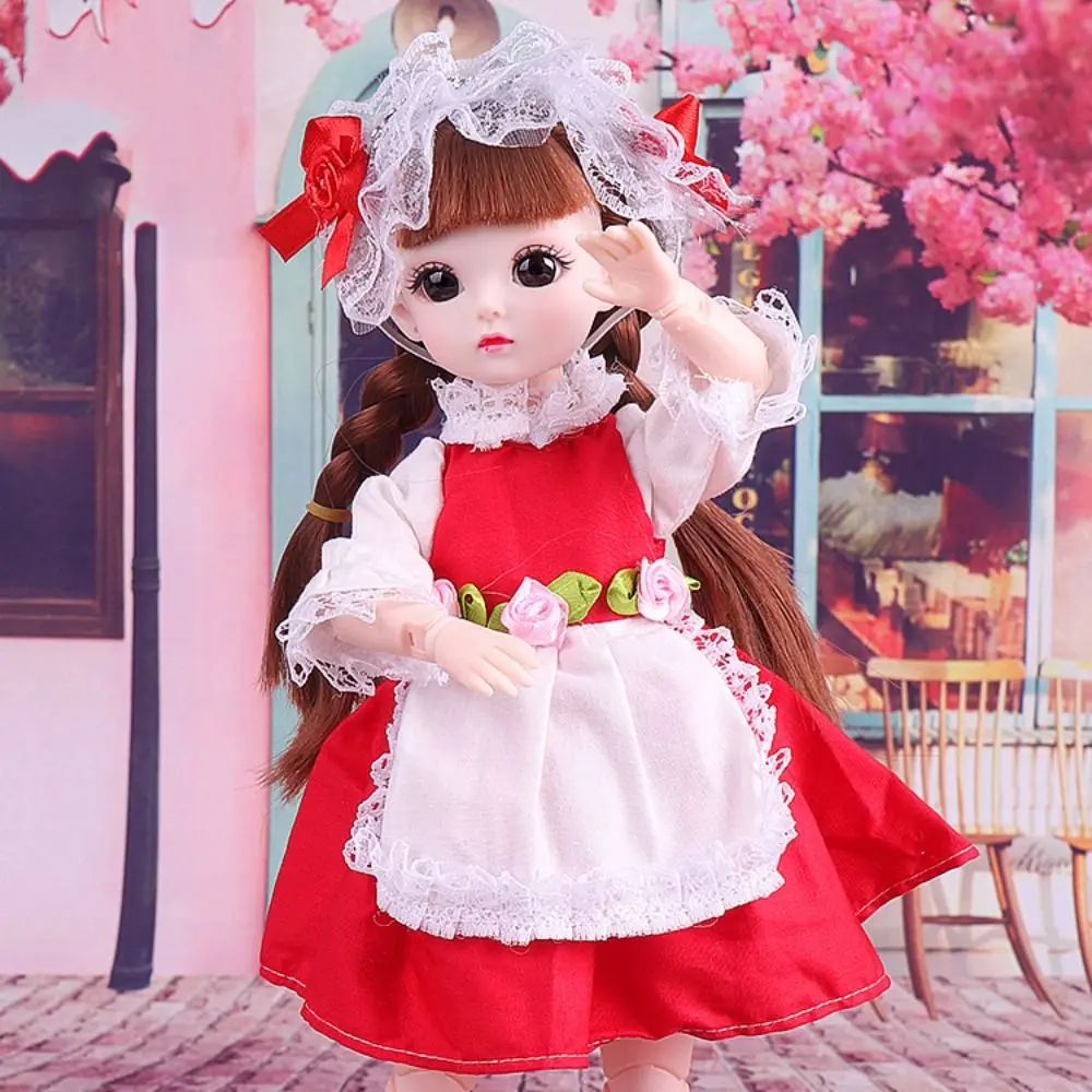Langes Haar, 30 cm, Bjd mit Kleidung und Perücke, Make-up, hoher Absatz, Prinzessin, Anzieh-BJD-Puppen, niedliche Kugelgelenke – Detail 4