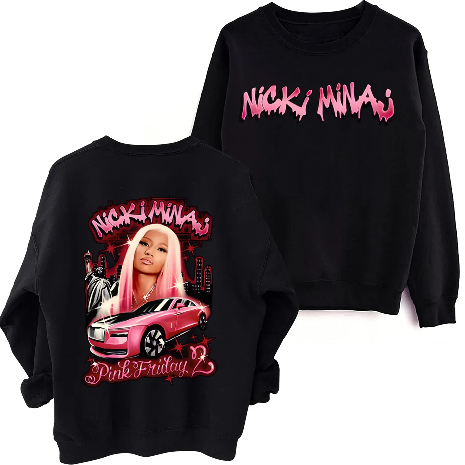 

Свитшот Nicki Minaj Tour в стиле Харадзюку, с круглым вырезом и длинным рукавом, большие размеры, худи, поклонники, подарок, 2024