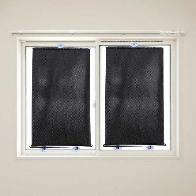 Cortina opaca con ventosa para balcón, persiana sin marcas ni  perforaciones, portátil, para puerta y ventana - AliExpress