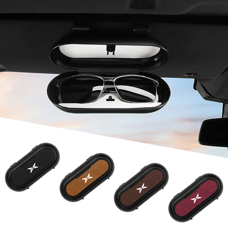 Sunglasses Holder Universal Car Visor Sunglass Case Protective Box For Xpeng P7 G3 G3i G9 P5 X2 N5 F30 H93 Beta 2019 2020 2021