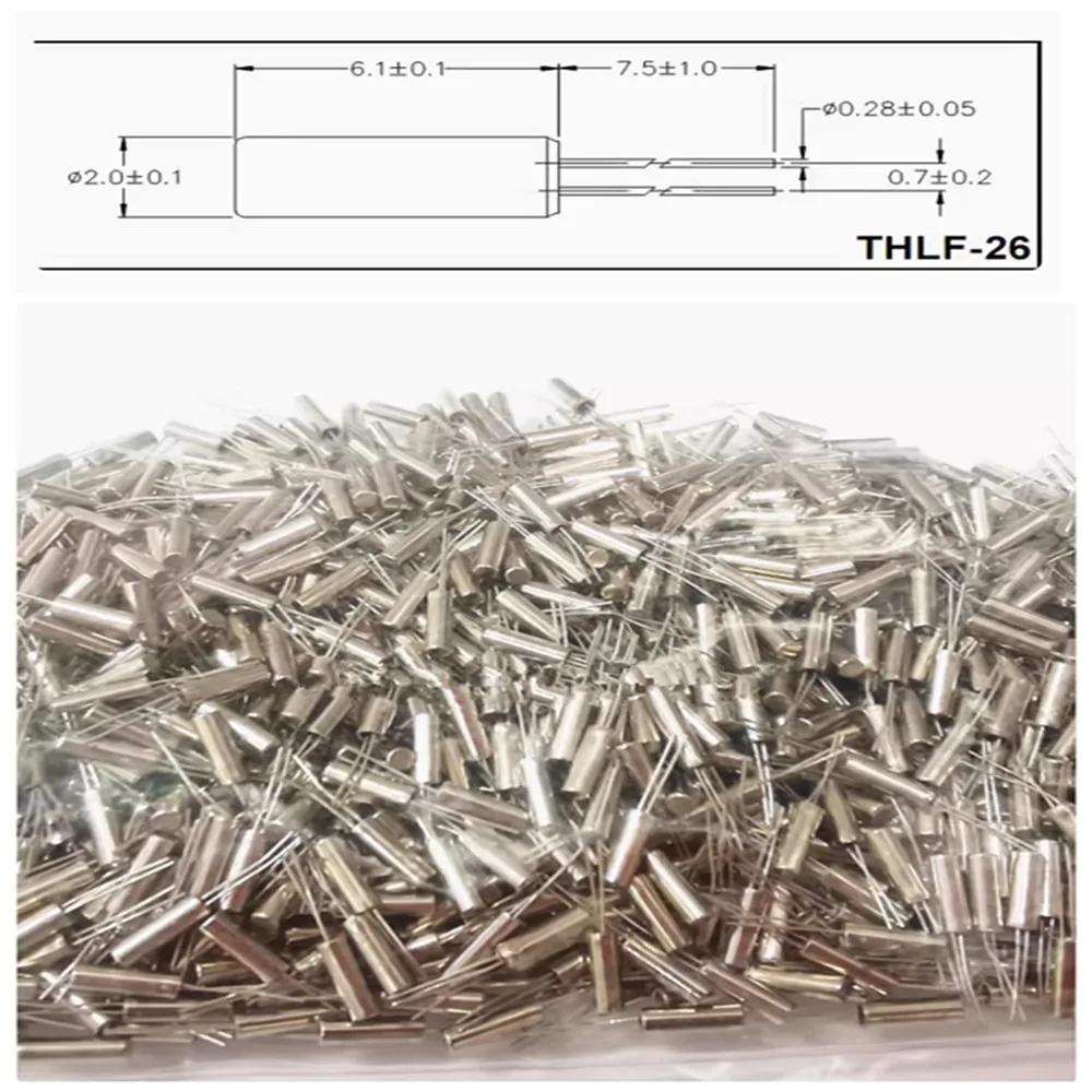 Cylindrical 2*6mm 75K 75KHZ 75.000KHZ Cylindrical resonator Quartz Crystal 206 Passive Crystal Resonator 75KHz 30PCS