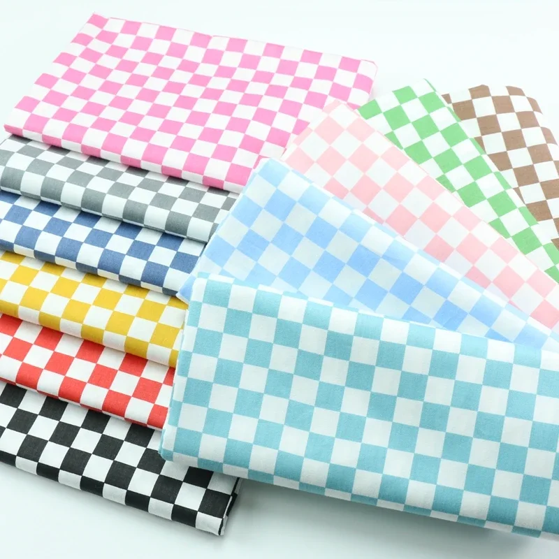 Large Cotton Twill Plaid Baby Patchwork Quilt Fabric in Vibrant Colors