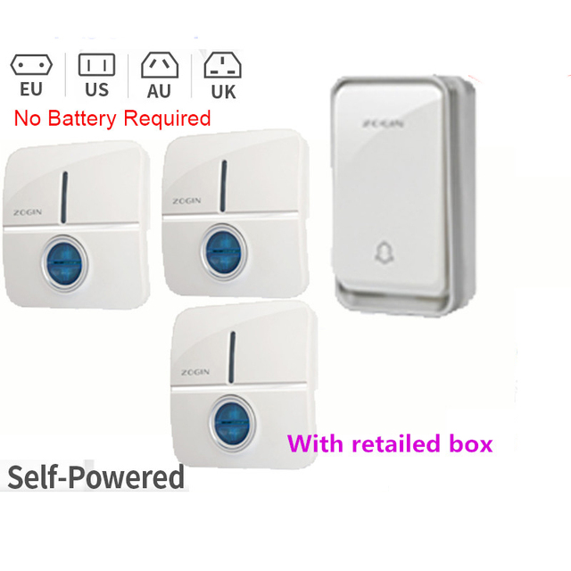 K19 Smart Wireless Doorbell Self Powered Waterproof Smart Home Doorbell With Ringtone 150M Remote Receiver Door Bell