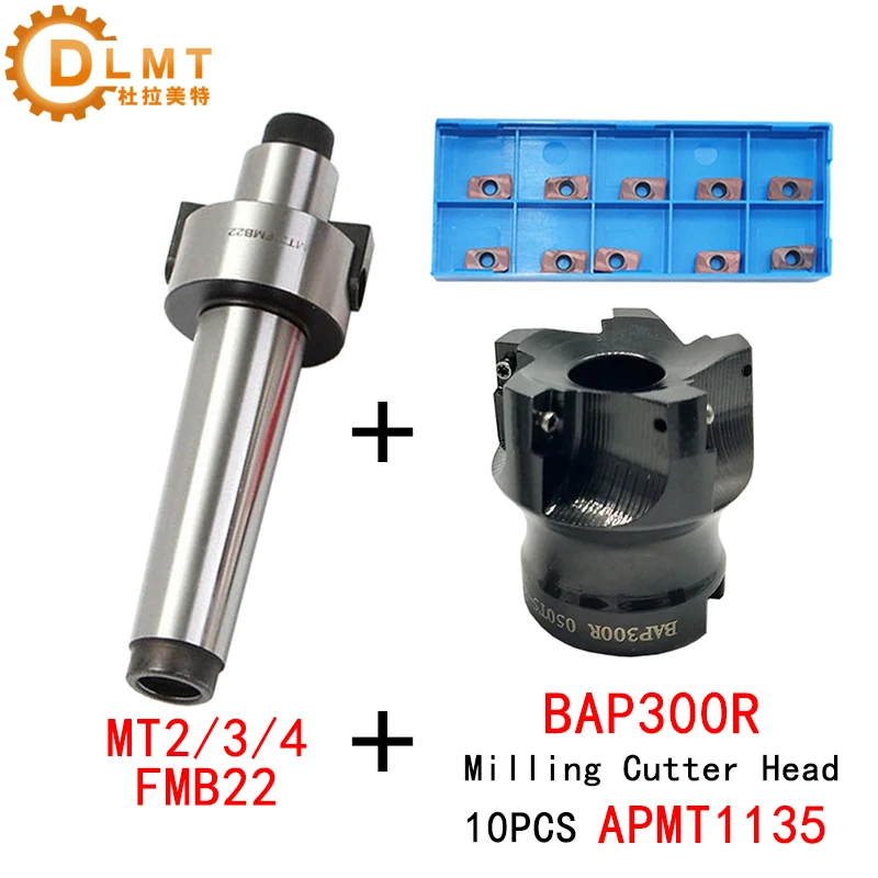 thumbnail image 2 of Face End Mill Set With MT3-FMB22 Holder & 10 APMT1604 Blades - CNC Milling Cutter Kit 2 of 5