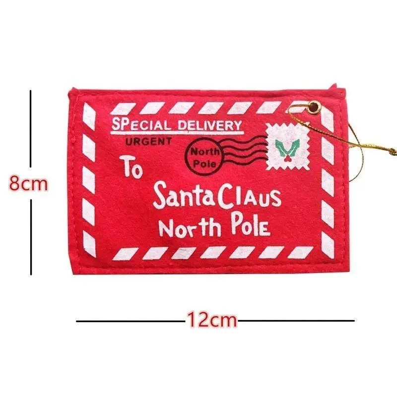 10PCS Christmas Non-woven Envelope Bag Xmas Tree Hanging Card Holder Santa Gift Bag Decoration Padded Envelope Korean Stationery