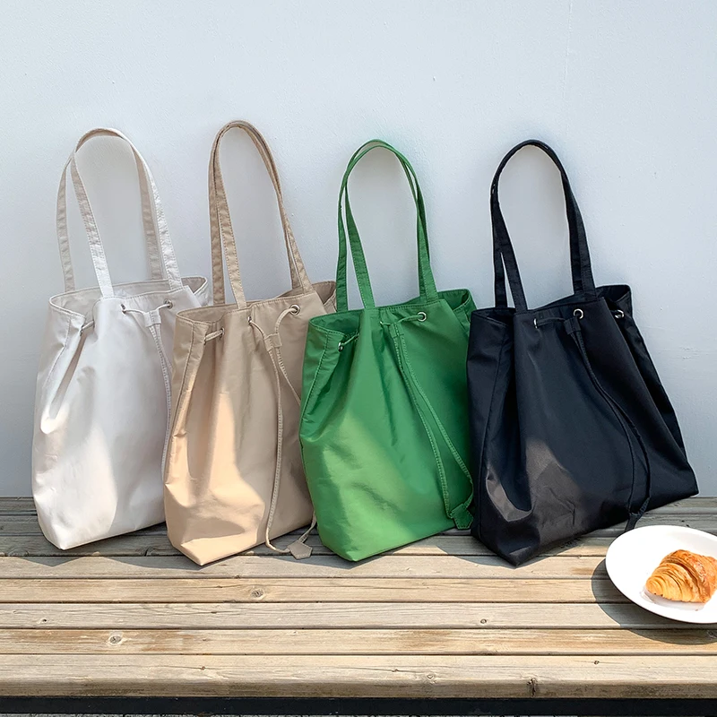 2023 New Nylon Bags Women Middle Ladies Shoulder Bag Large Capacity Female  Handbags Drawstring Japan Youth Bags Whole Sale - AliExpress