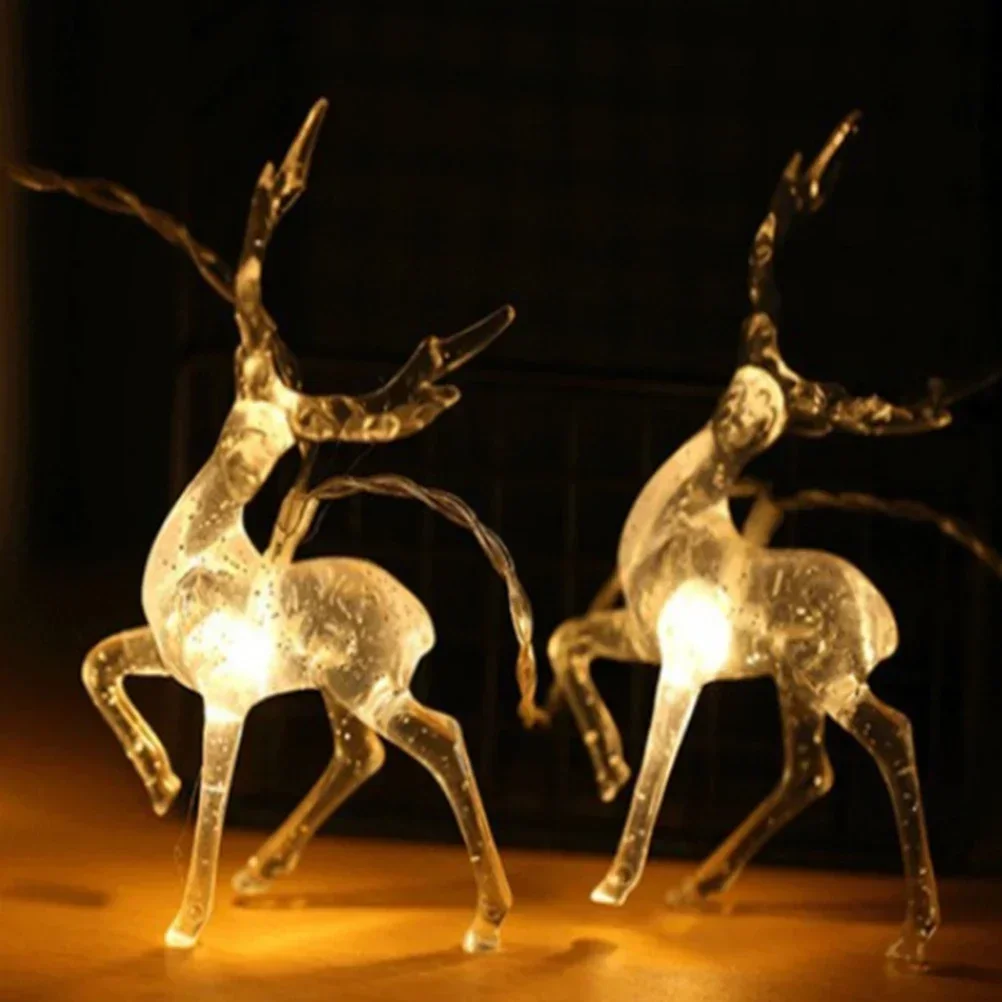 Deer LED String Light 10LED Battery Operated Reindeer Indoor Decoration For Home Christmas String Lights Outdoor Xmas Party