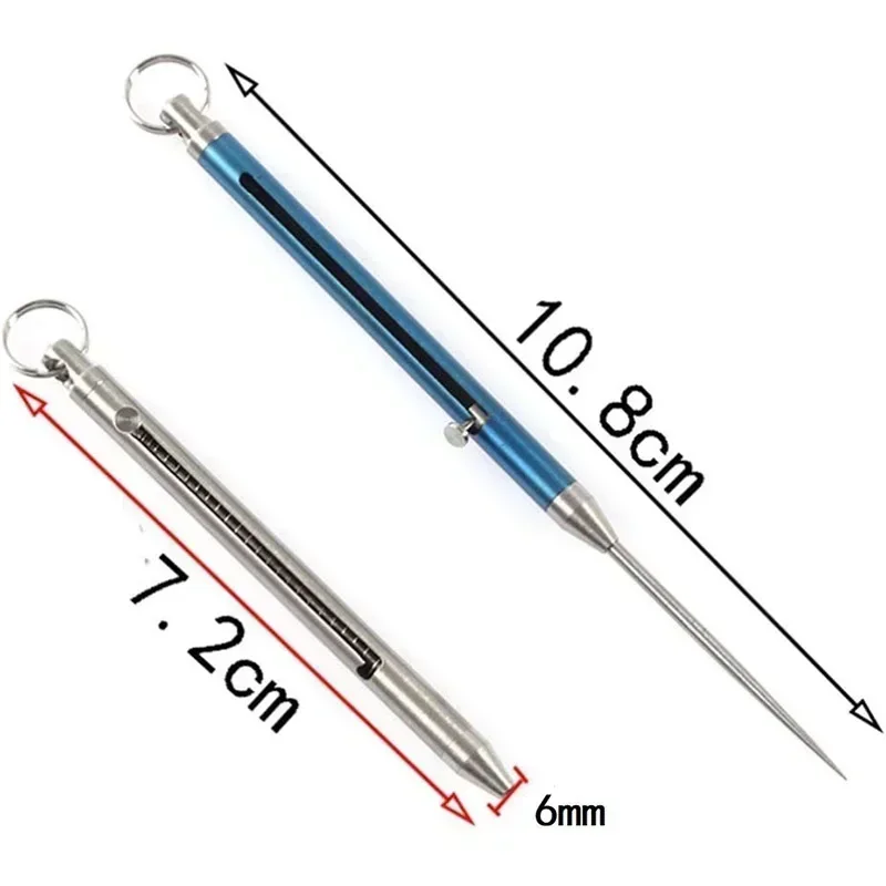 Retractable toothpick 1PC Titanium Alloy EDC Telescopic Keychain Pendant Gift Fruit Fork Camping Holder Unpacking Tool