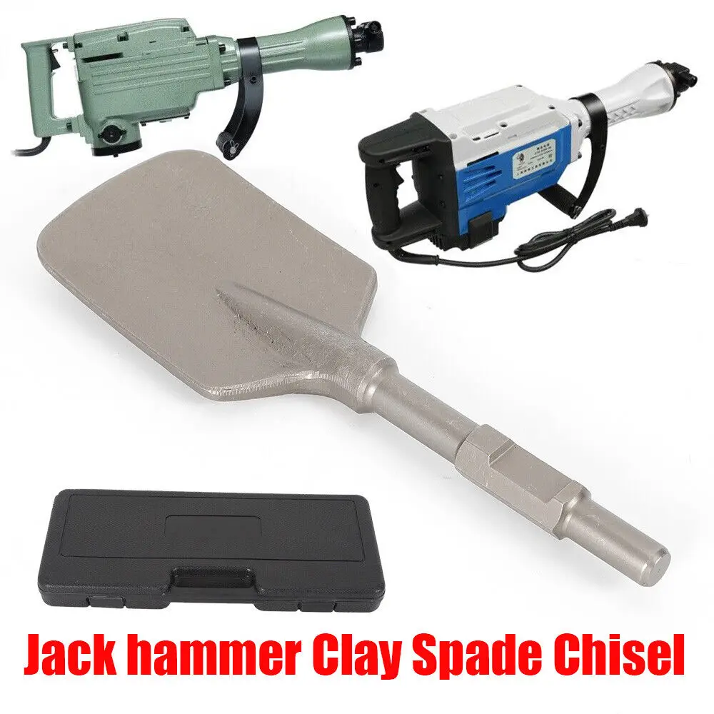 

Electric Hammer Breaker Clay Spade Shovel Chisel Cutter Chisel Extra Wide Pointed Chisel Tipped 1-1/8" Hex Shank