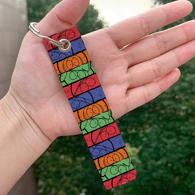 Moda mínimo enfrenta Tweek Craig Couro Keychain Strap Keyrings