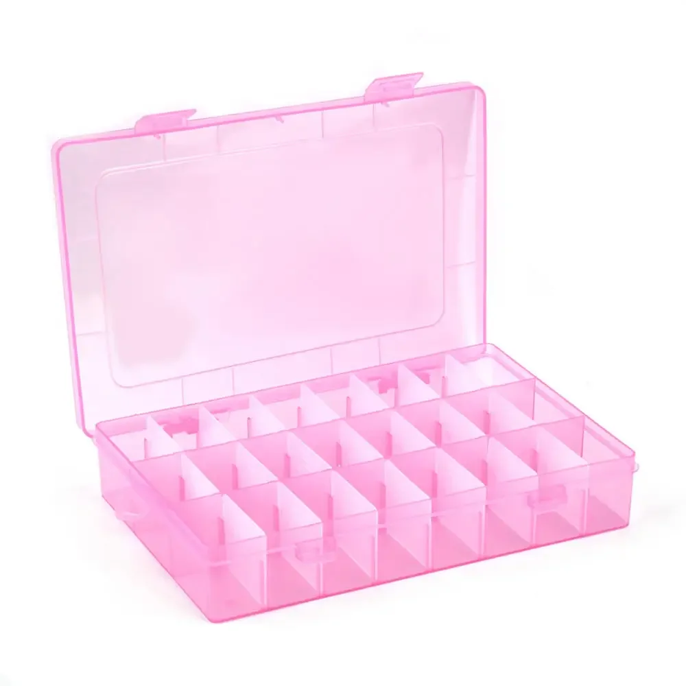 Scatola di plastica da 24 scomparti, contenore per gioielli, perline, contenore artigianale  15
