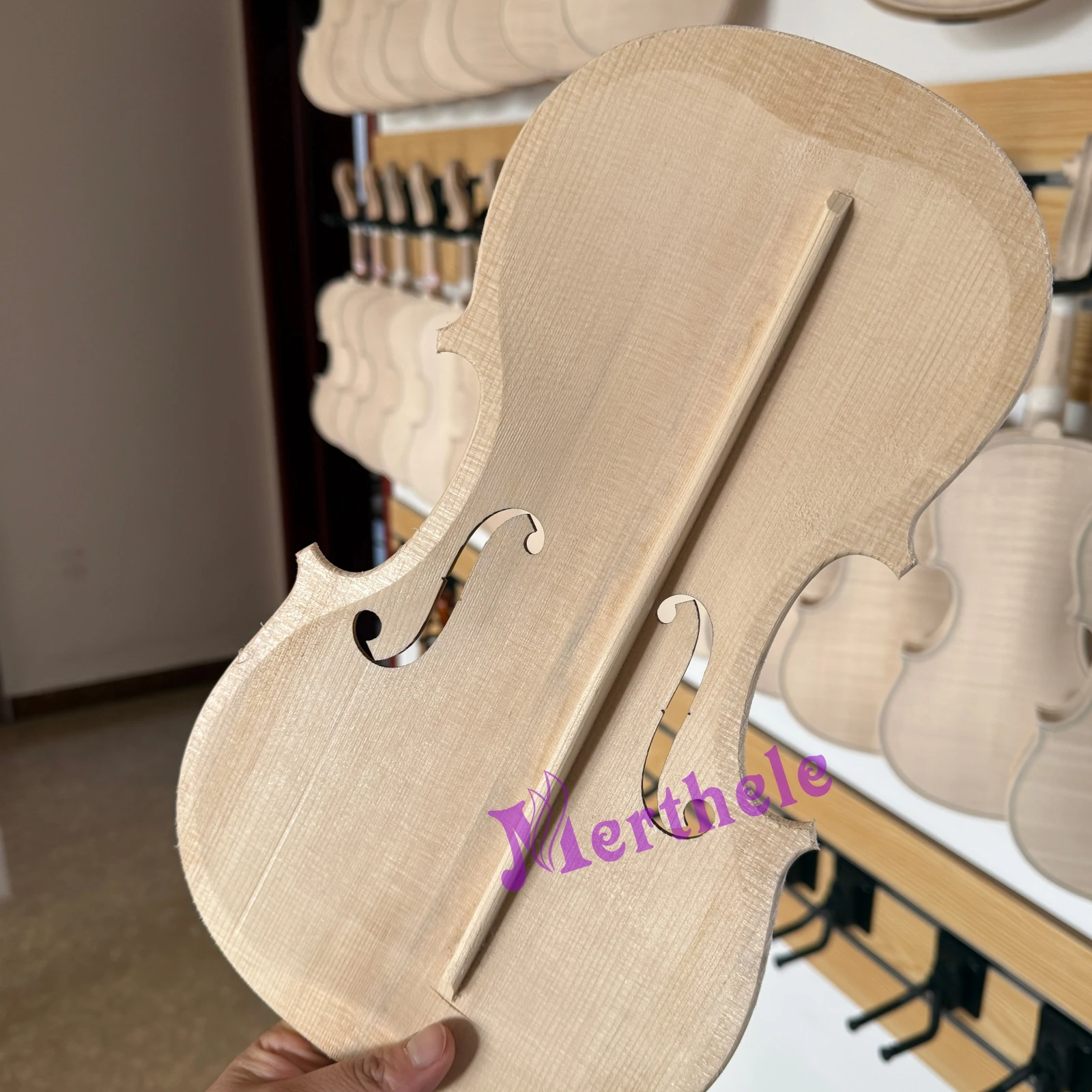 1pcs Unfinished Violin Top 4/4 Russian Spruce Hand made Violin Accessories