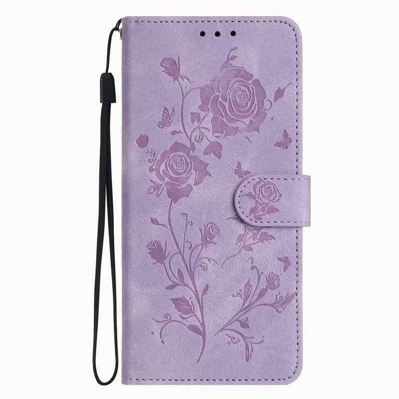 Elegant Rose Flower Wallet Phone Case Cover #OHB