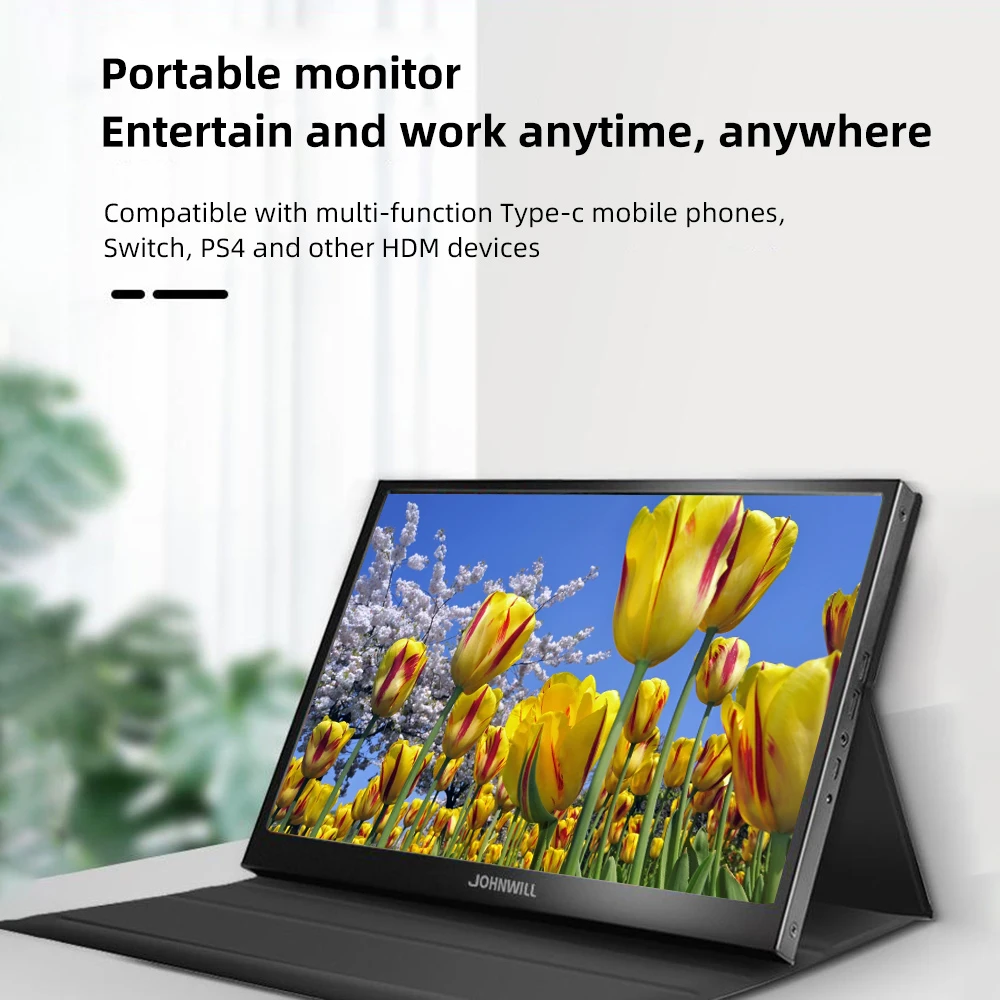 Ʈ ġ IPS ޴ , Ǯ HD 1920x1080, Ŀ , USB 5V2A ǥ HDMI DC 12V2A, 13.3 ġ