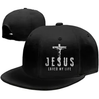 Christian Jesus Saved My Life Cross Snapback Hats for Men Baseball Cap Adjustable Flat Bill Trucker Dad Gift,Husband 1