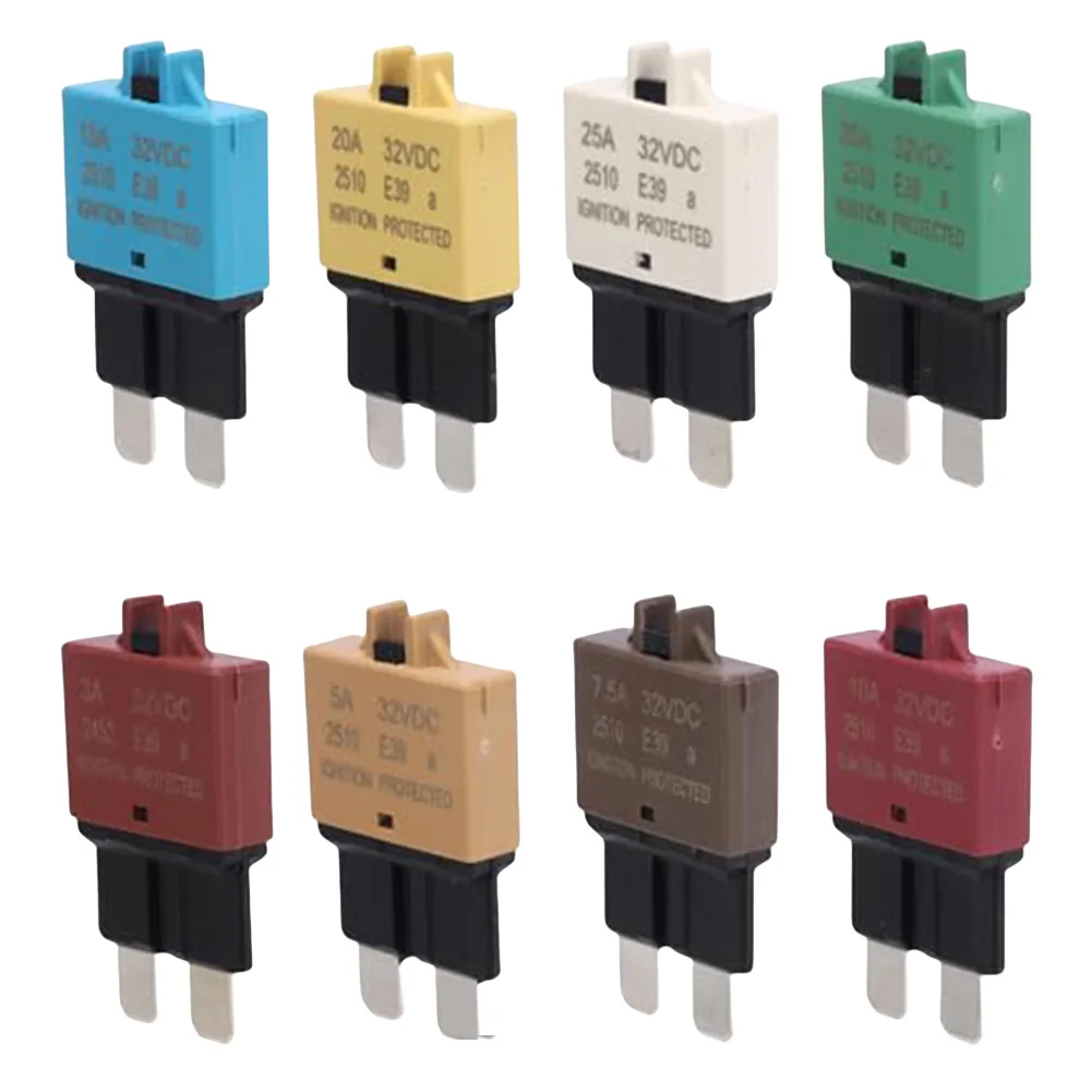 8 stücke Auto Pack Circuit Breaker Klinge Manuelle Reset Sicherung 3A 5A 7,5 A 10A 15A 20A 25A 30A Gemischt für Marine Boot RV Lkw Autos – Detail 4