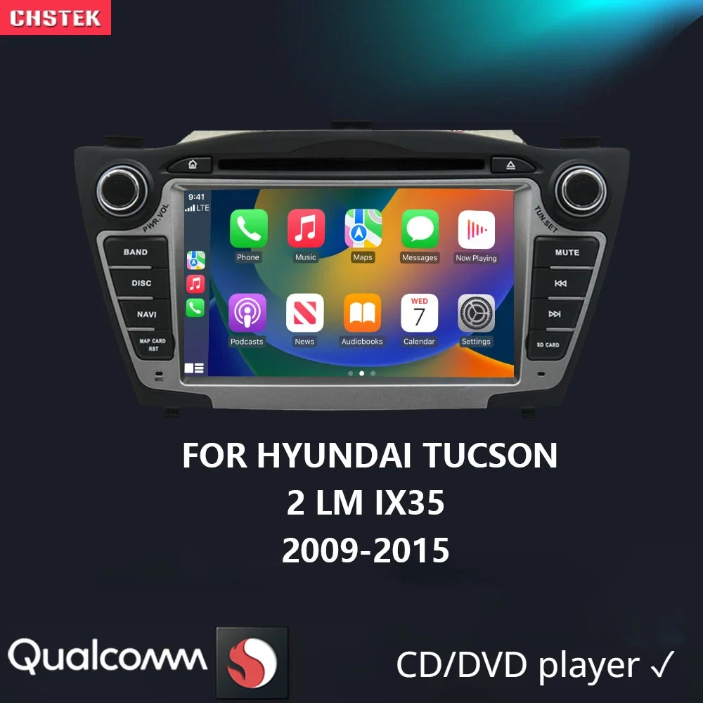

Автомобильный DVD-проигрыватель CHSTEK Qualcomm, автомагнитола PX6 8 ядер Android 11 для Hyundai Tucson 2 LM IX35 2009-2015, автомобильная стереосистема GPS CarPlay