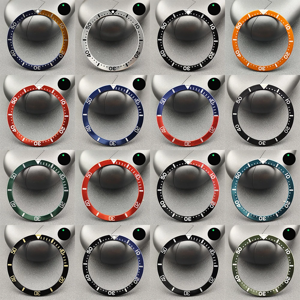 39mm * 32.3mm flat luminous aluminum bezel inserted into diving watch to replace various watch accessories 39mm * 32.3mm flat luminous aluminum bezel inserted into diving watch to replace various watch accessories