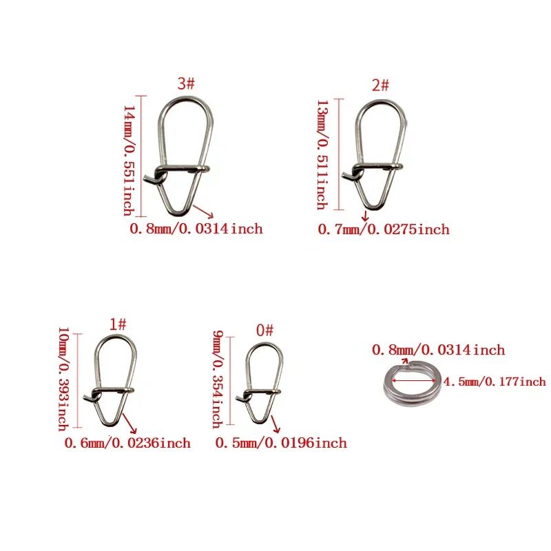 Lure Pin Set Gourd Pin Enhanced + Flattened Double Circle Fishing Gear Connector 200