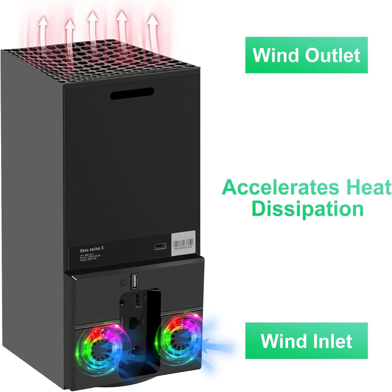 Enhanced Cooling Fan with Dual Controller Charger Dock and Vertical Stand for Gaming Consoles - Colorful Edition